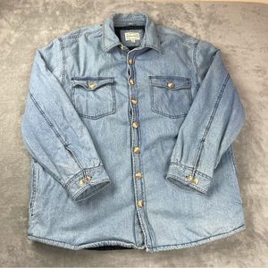 High Sierra Fleece Lined Shirt Jacket Men’s XXL Button Up Shacket Chore Blue
